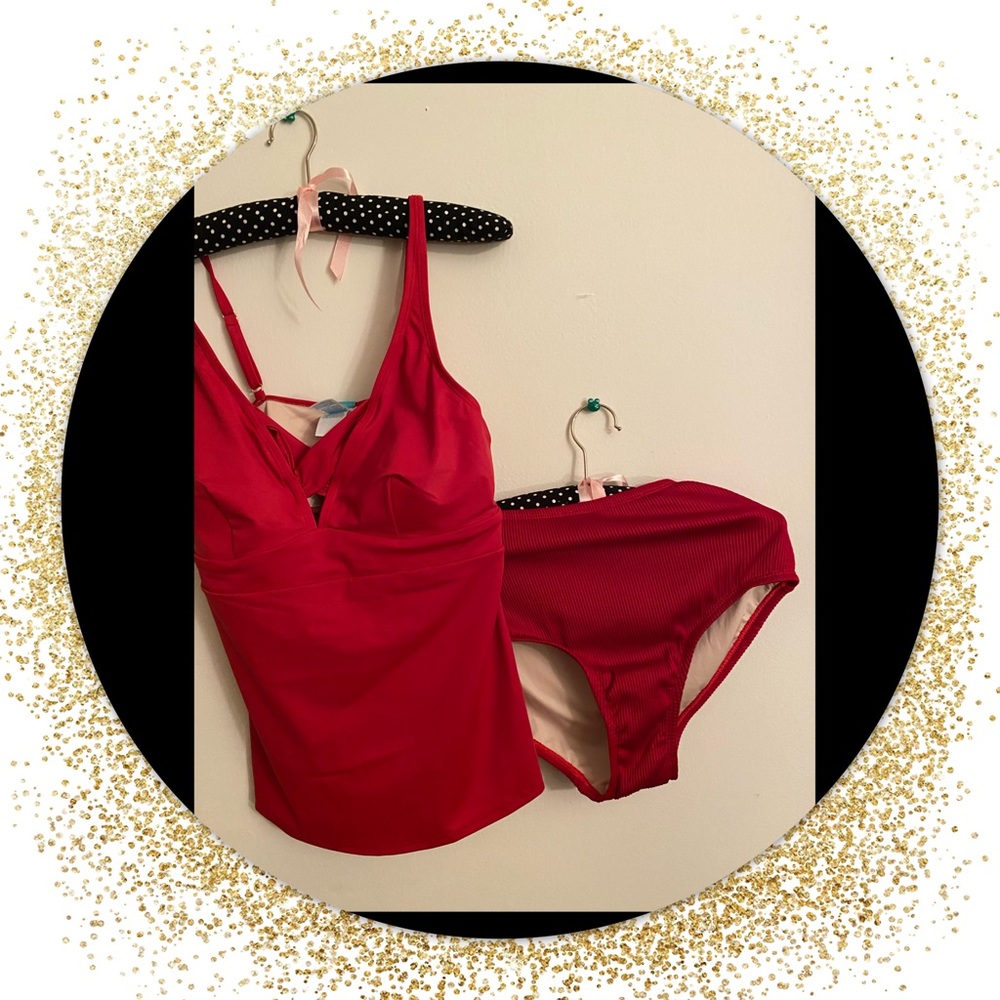 Red 2 piece Coastal Blue swimsuit